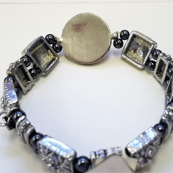 Last one! Pewter stretch BRACELET Sparkle NEW - Picture 4 of 10